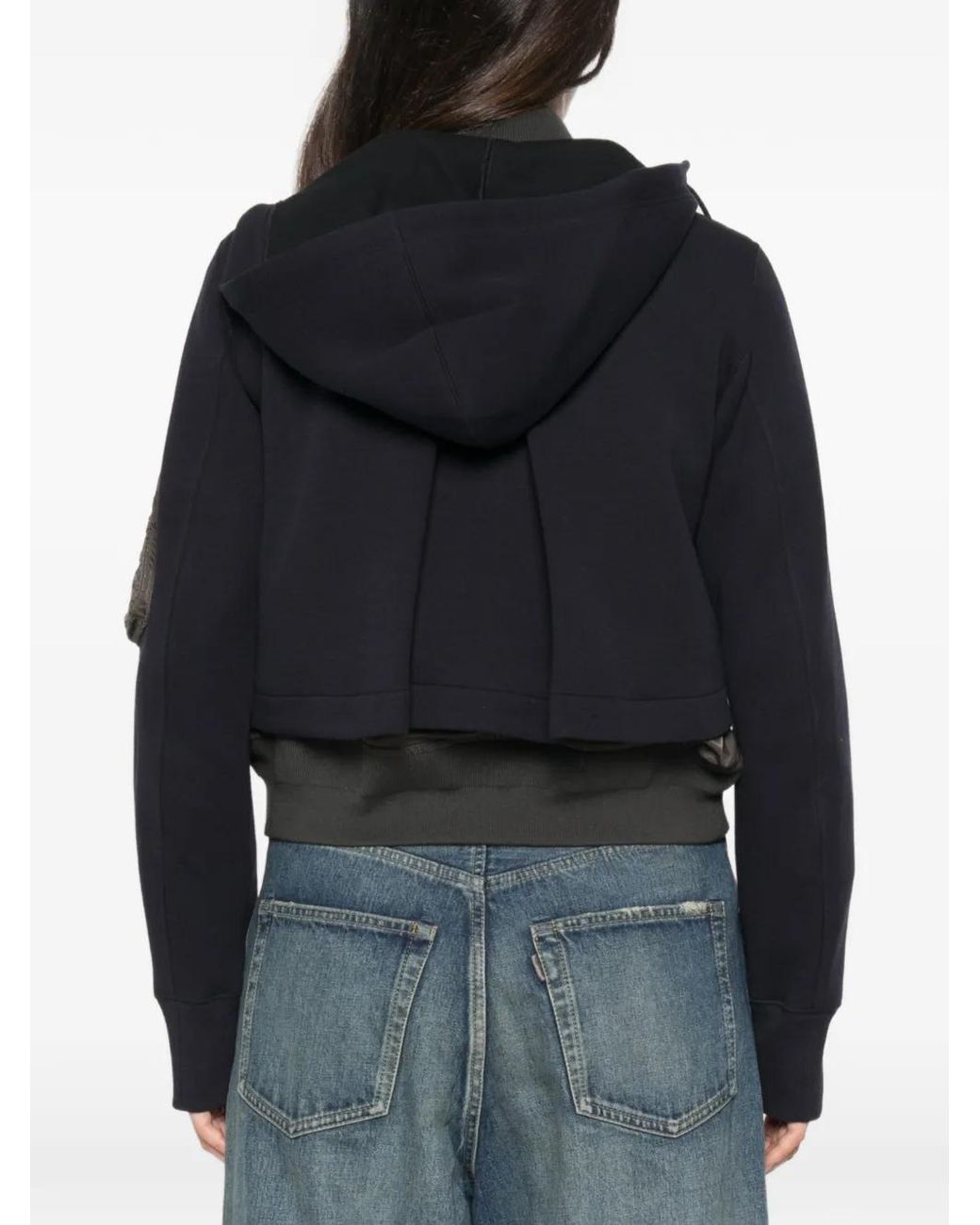 Sacai Blue Panelled Layered-Effect Jacket