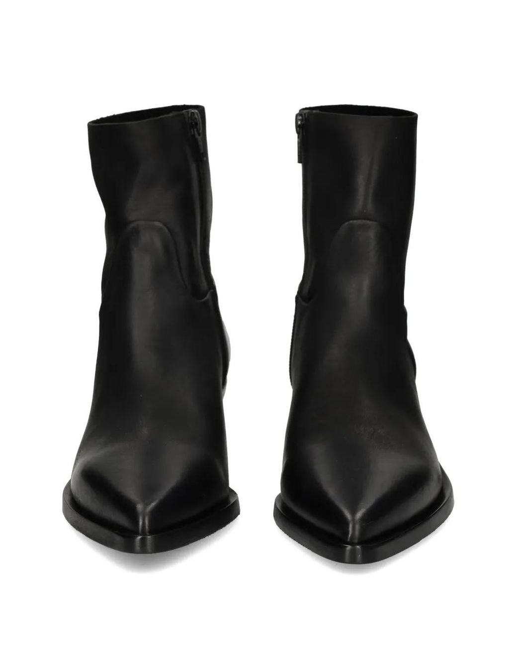 Elena Iachi Black Bottines En Cuir À Bout Pointu