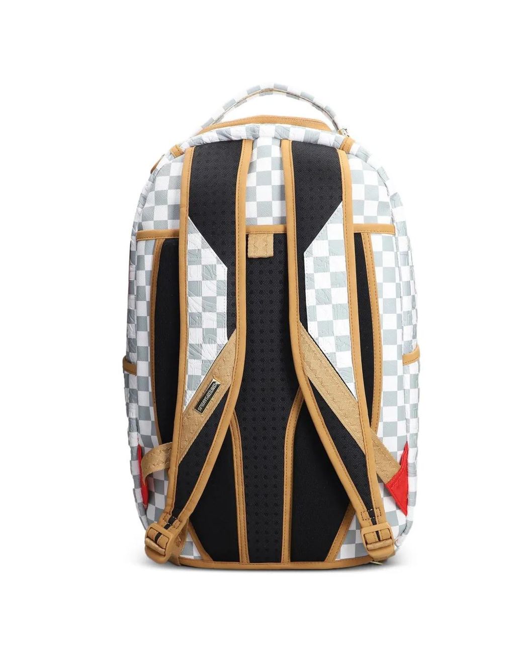 Sprayground White 3Am Check-Pattern Embossed Backpack for men