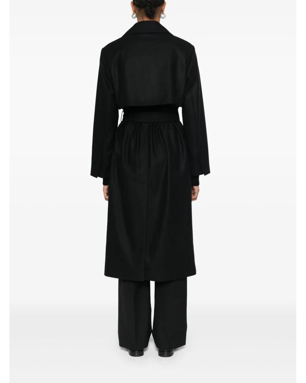Boss Black Felted Trench Coat