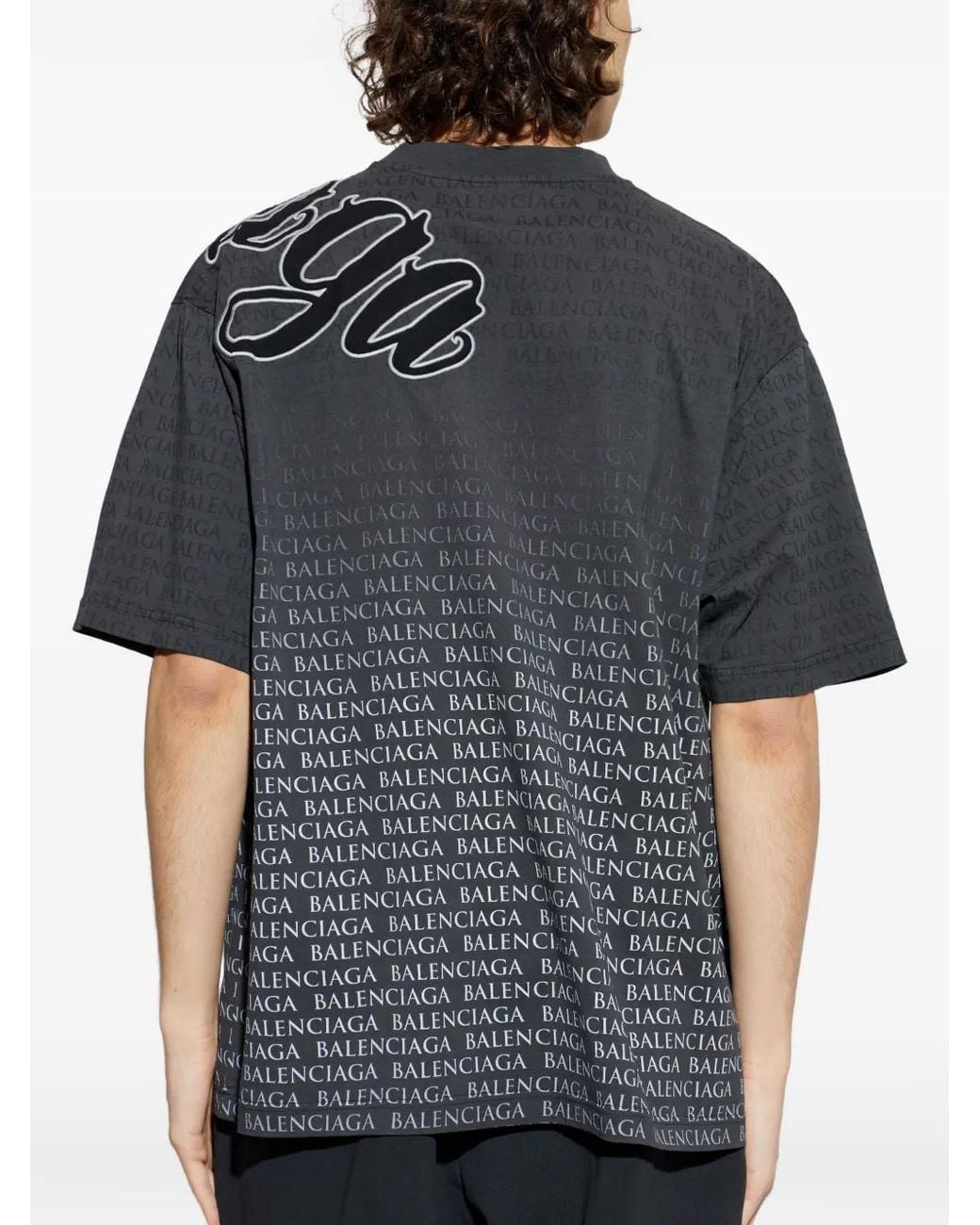 Balenciaga Gray T-Shirt À Motif Monogrammé for men