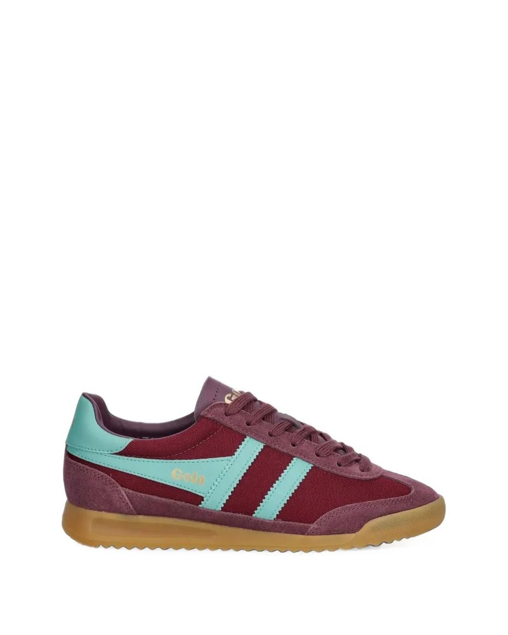 Gola Red Contrast-Panel Lace-Up Sneakers