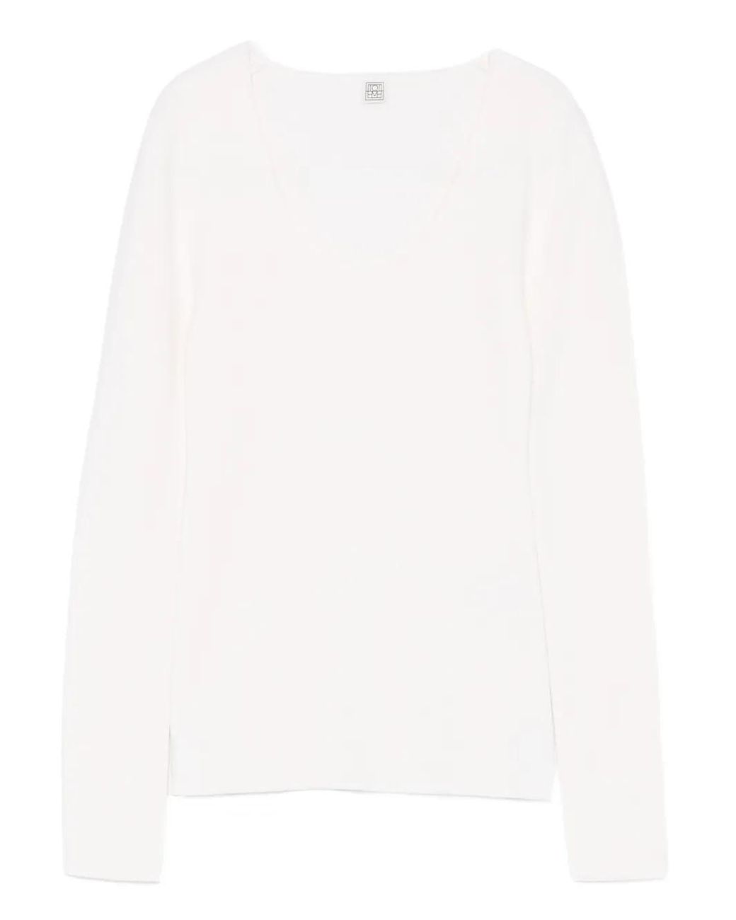 Totême White Langärmeliger Pullover