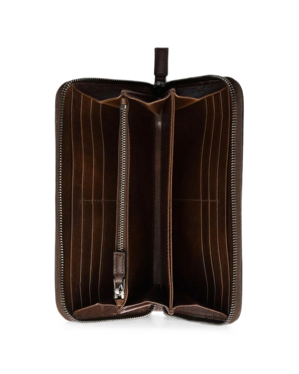 Prada Brown Antiqued Leather Wallet for men