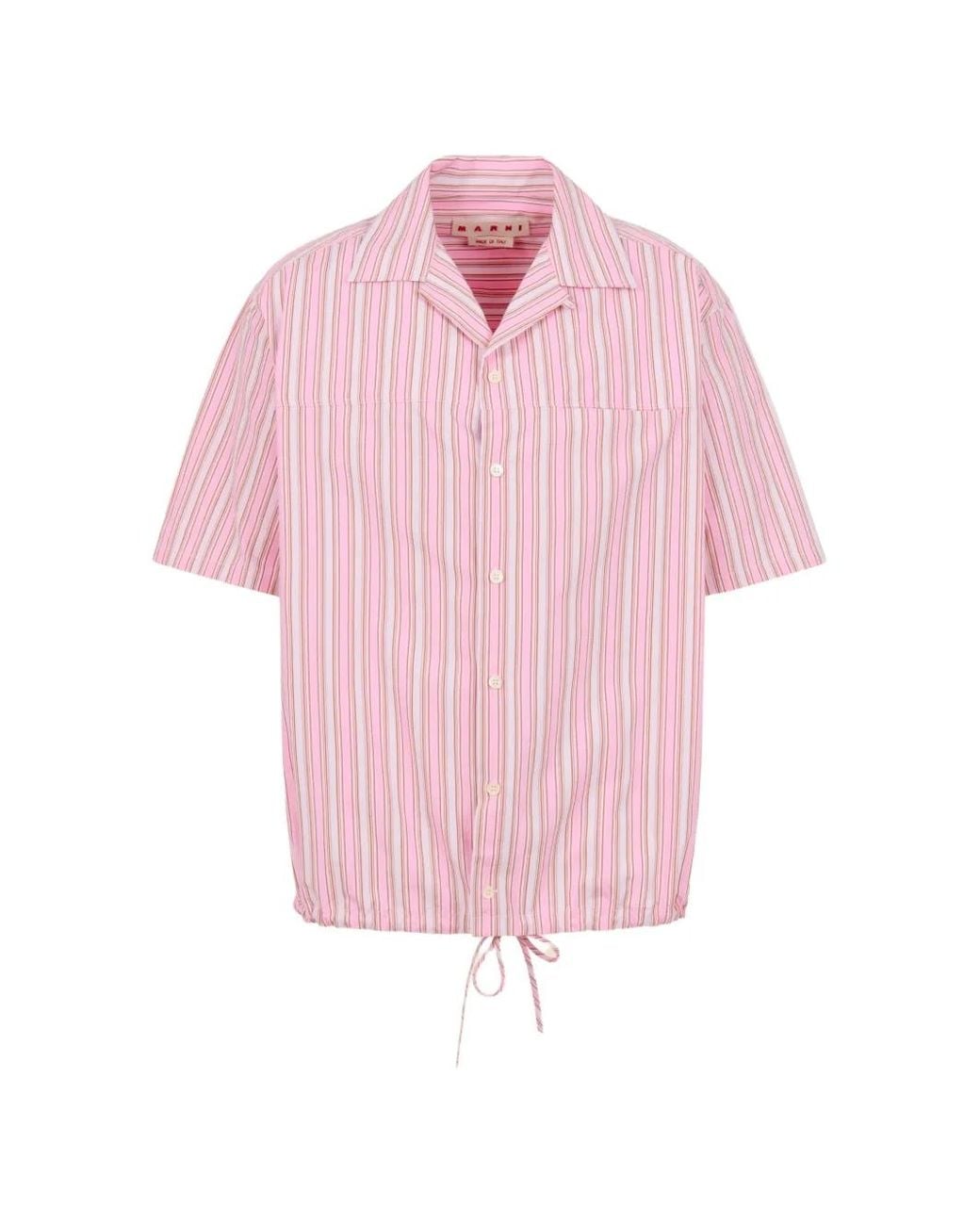 Camisa A Rayas Con Cordones Marni de hombre de color Pink