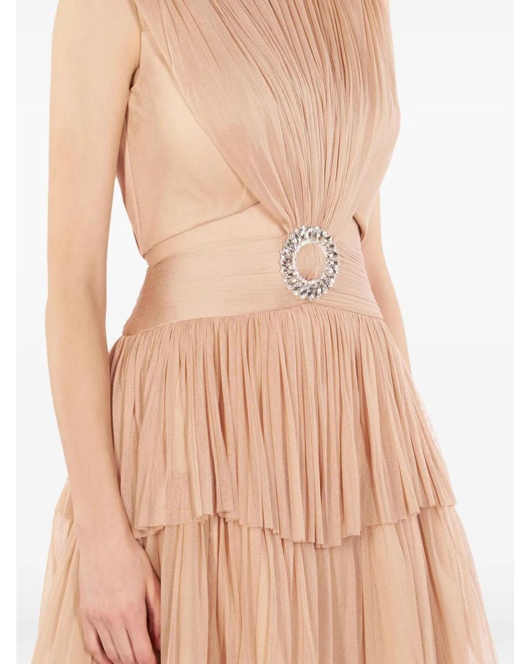 IMROSKA Pink Daisy Cut-Out Embellished Mini Dress