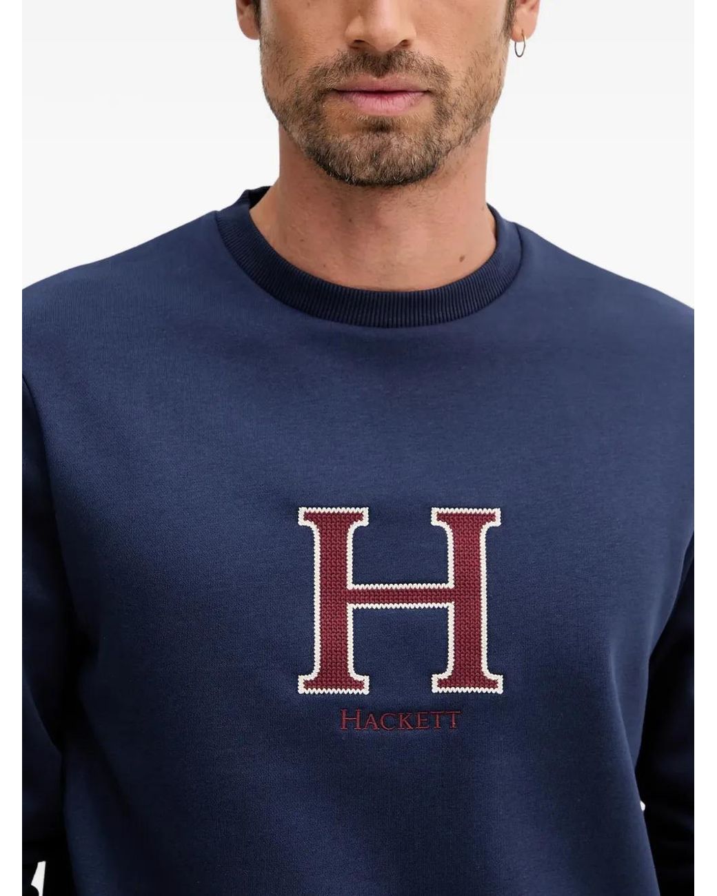 Hackett Blue Crew-Neck Sweatshirt for men
