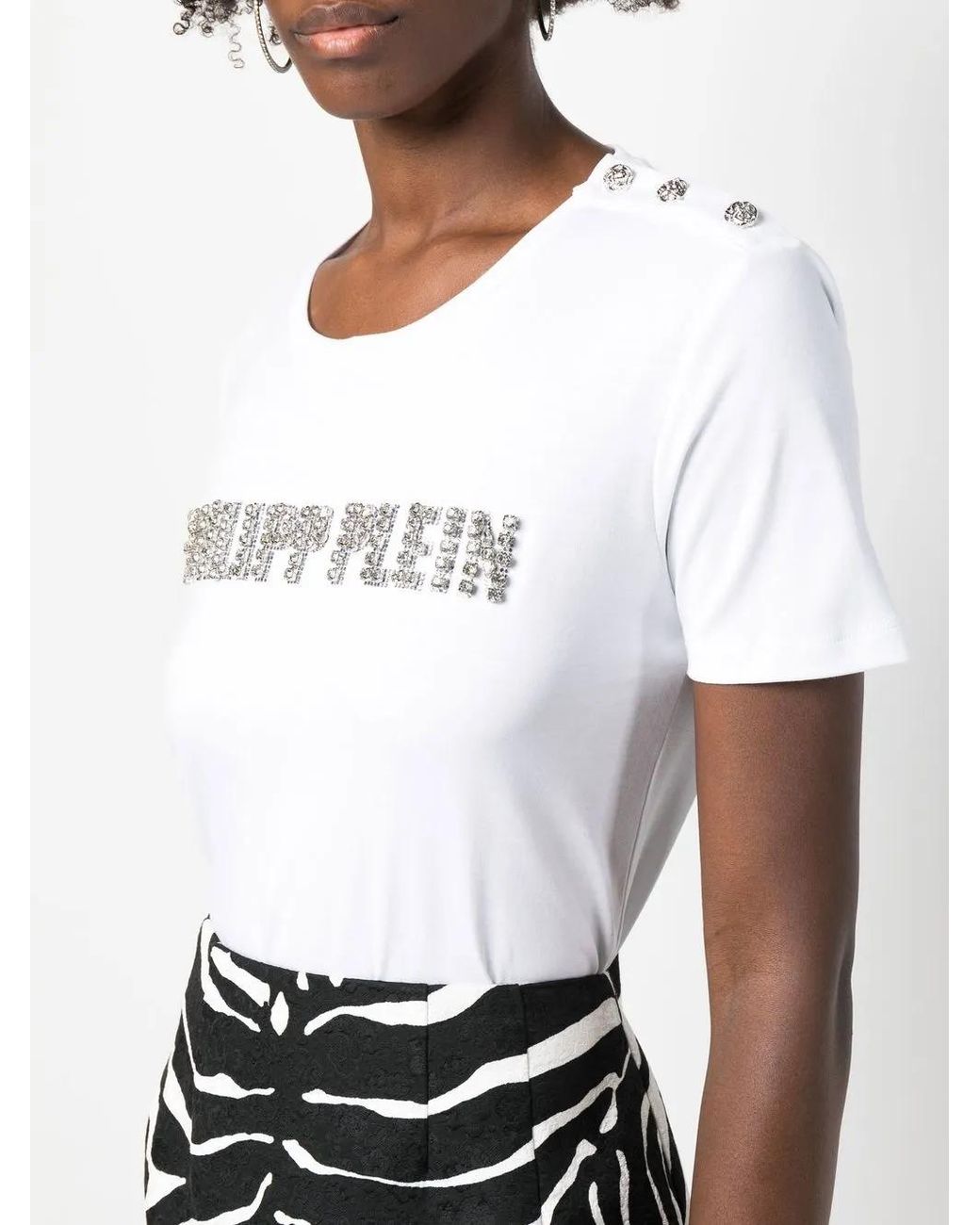 Philipp Plein T-Shirt Met Ronde Hals in het White