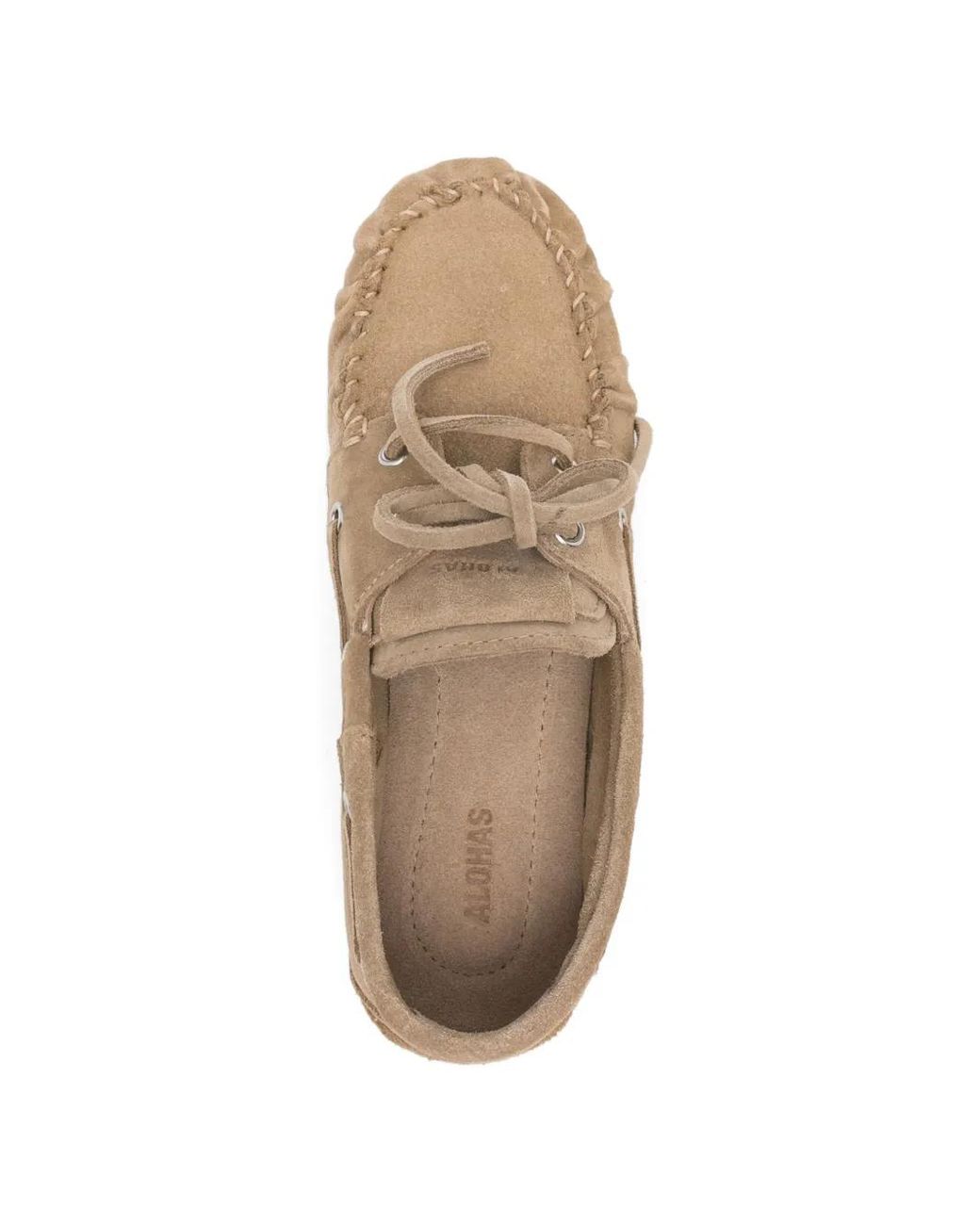 Alohas Natural Rowan Suede Tie Loafers