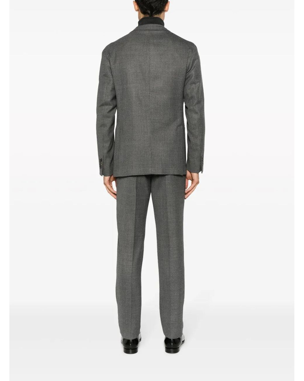 Boglioli Gray Mélange-Effect Single-Breasted Suit for men