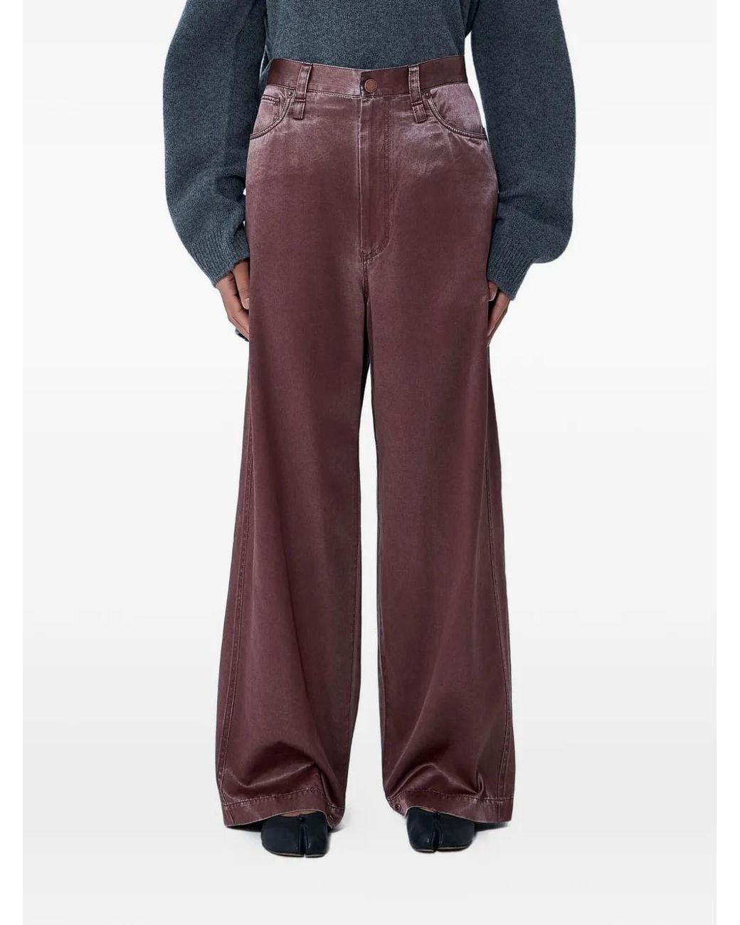 Issey Miyake Purple Jean À Coupe Ample