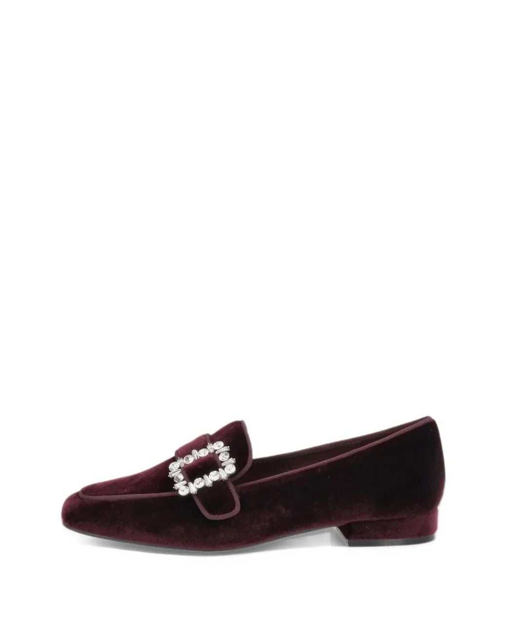 Tosca Blu White Adele Crystal-Buckle Loafers
