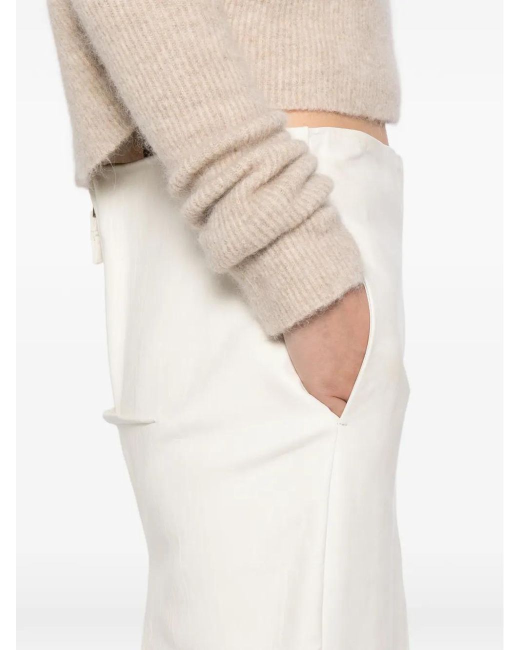 Rick Owens White Sliced Skirt