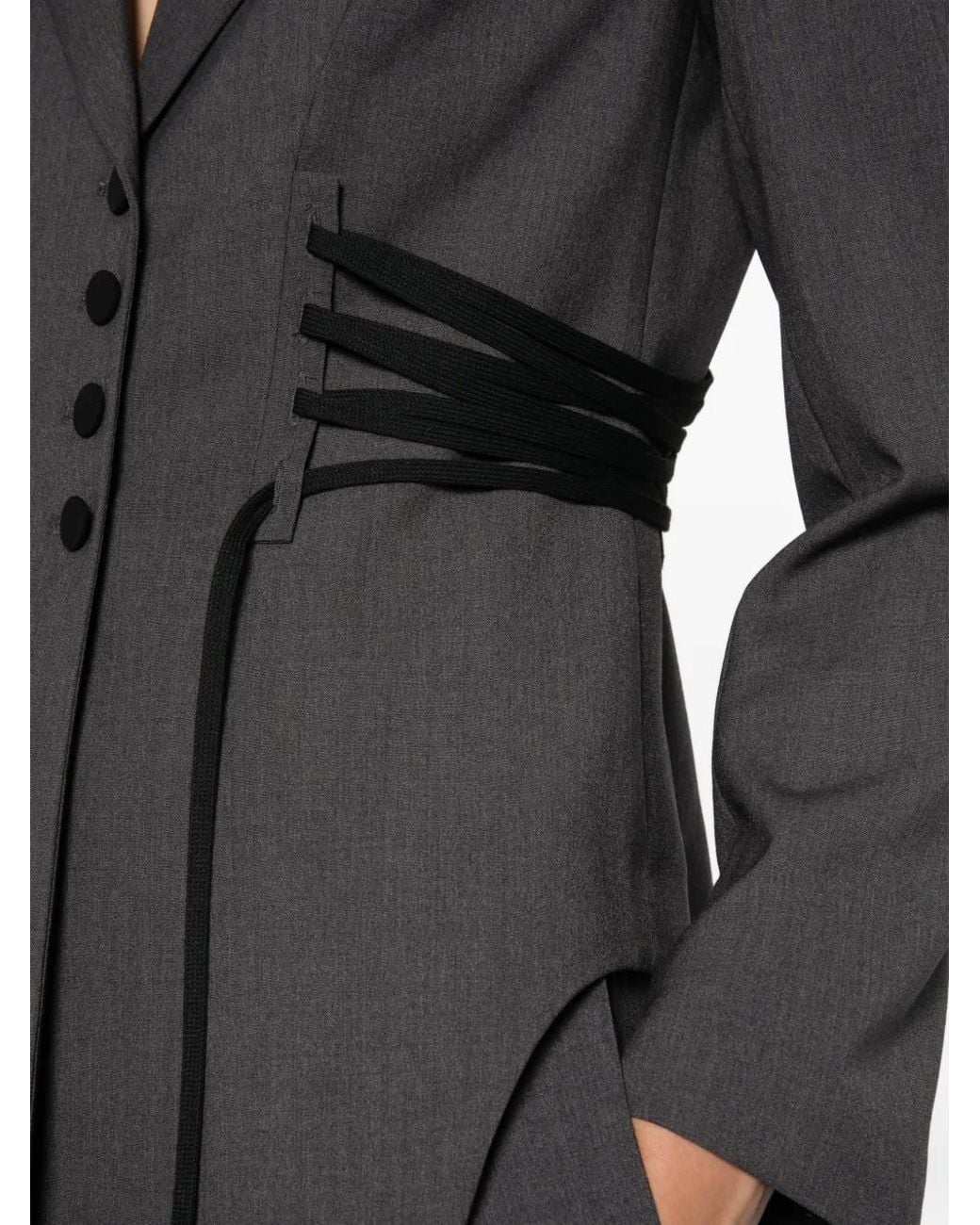 ViCOLO Gray Lace-Up Blazer