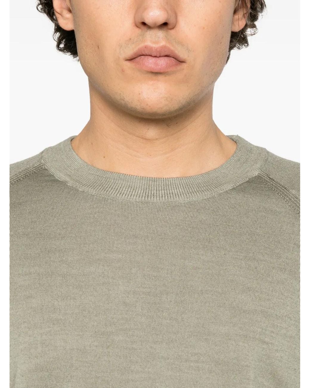 C P Company Natural Lens-Detail Raglan-Sleeve Sweater for men