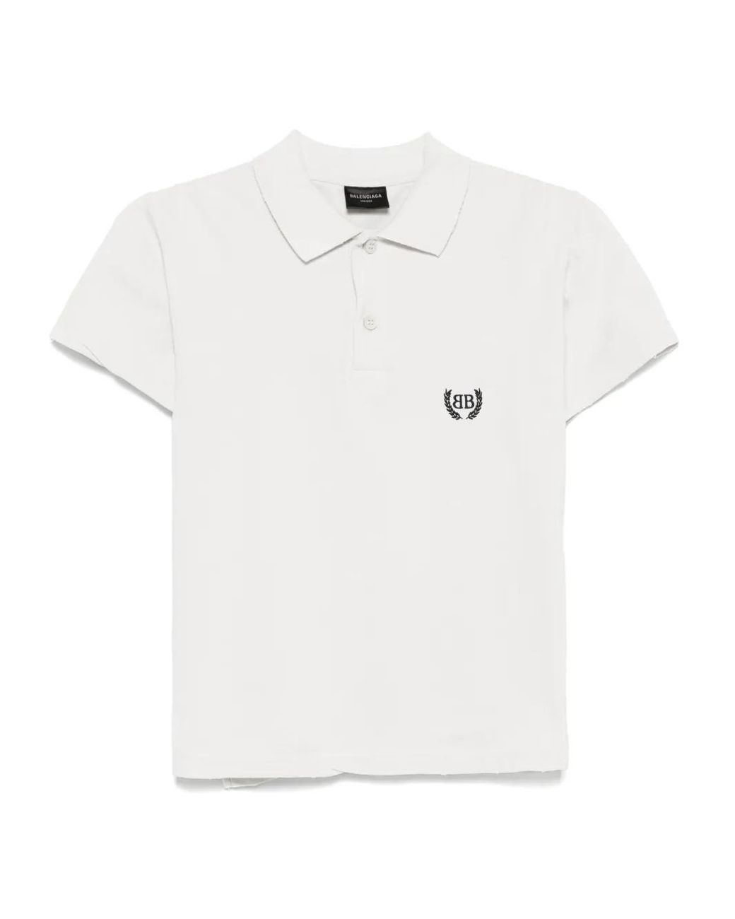 Balenciaga White Laurel Classic Polo Shirt