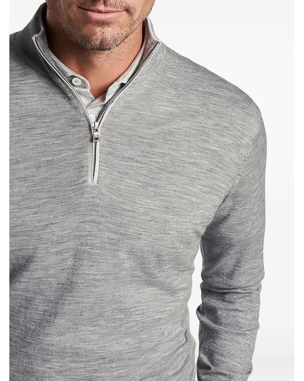 Peter Millar Gray Half-Zip Sweater for men