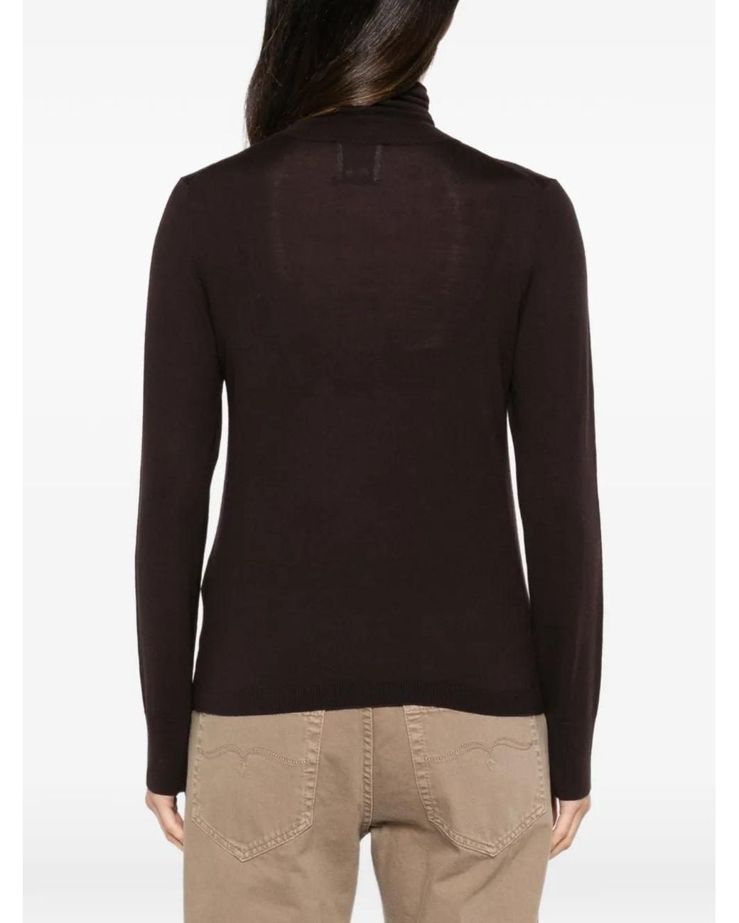 Allude Black Roll-Neck Sweater