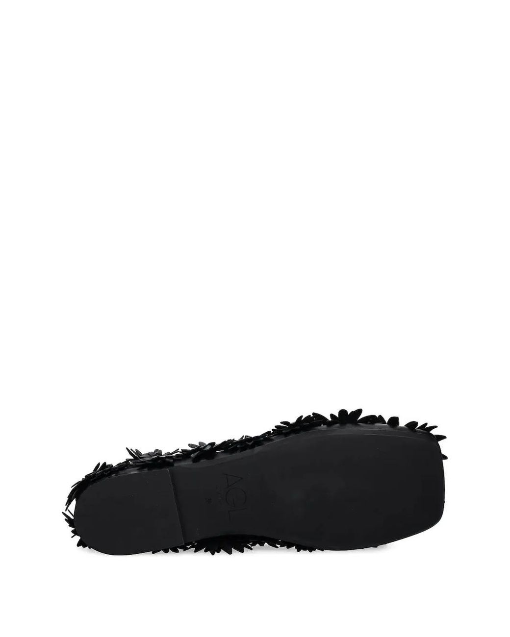 Agl Attilio Giusti Leombruni Black Ceramic Full Flowers Ballet Flats