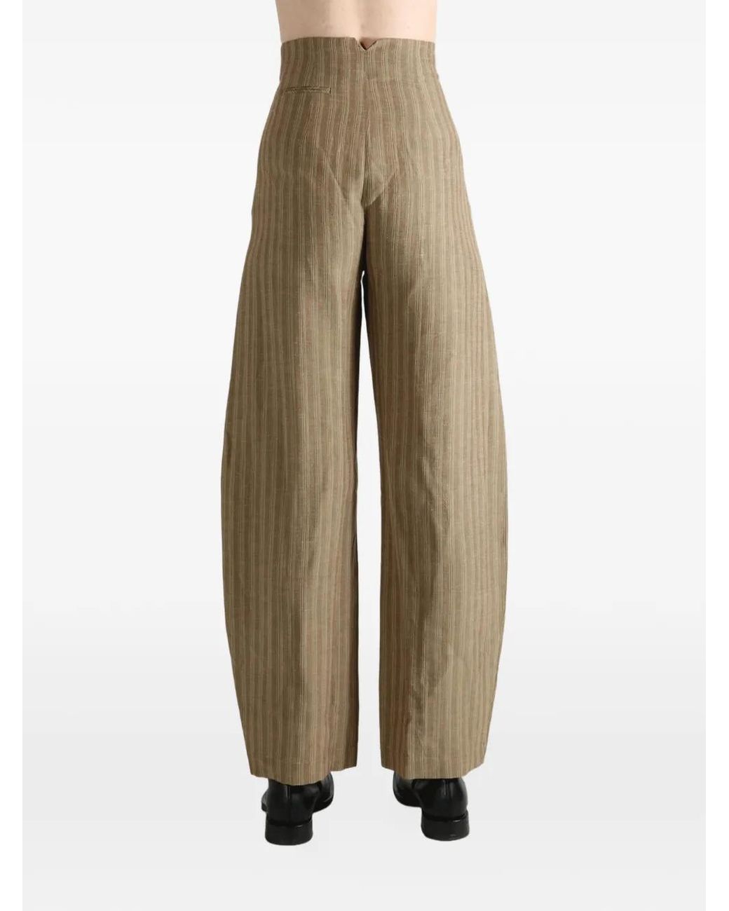 Cortana White Edith Striped Trousers