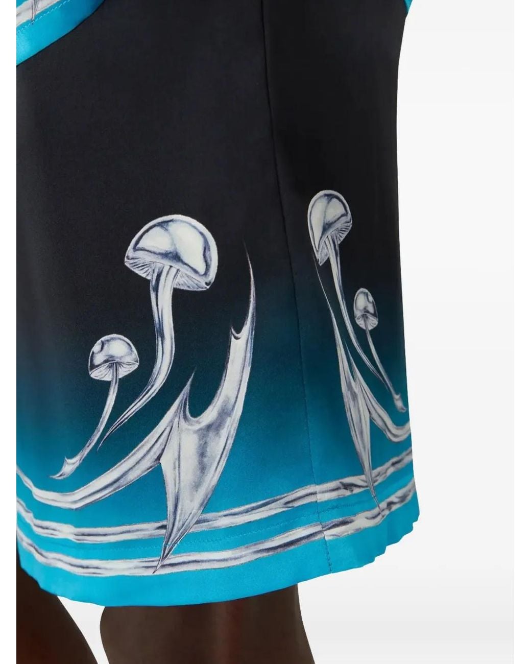 Casablanca Blue Silk Bermuda Shorts With Gradient Hem for men