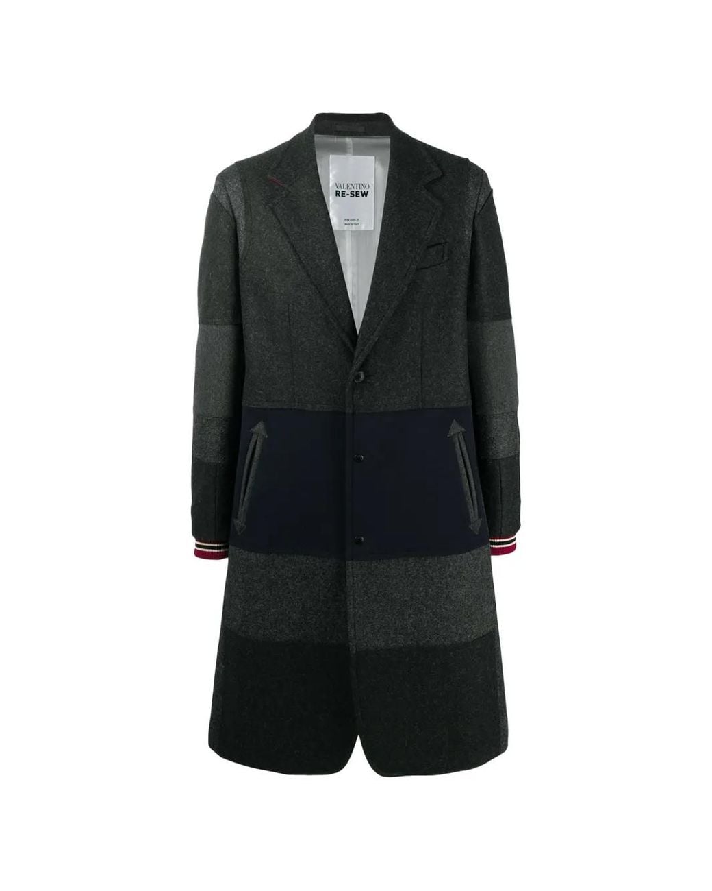Valentino Garavani Black Patchwork Re-Sew Coat for men