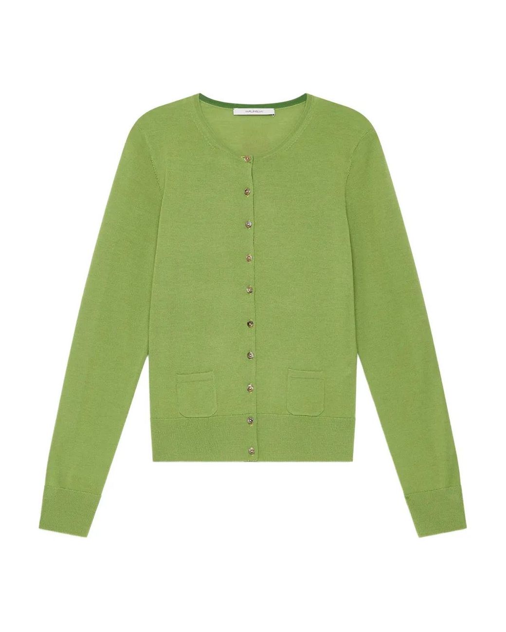 Maliparmi Green Round-Neck Buttoned Cardigan