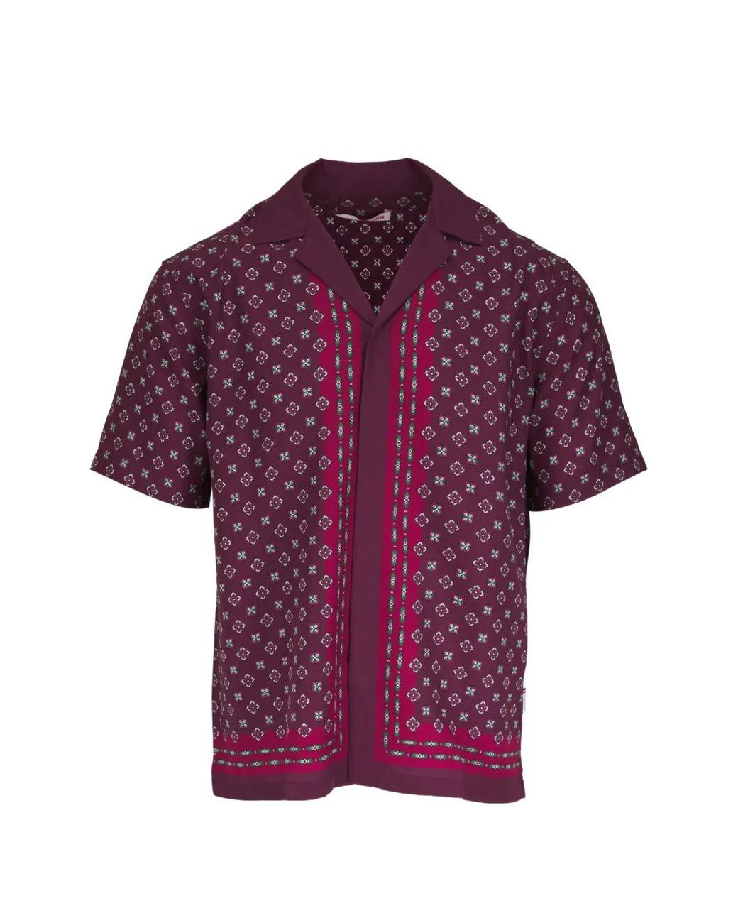 Orlebar Brown Purple Floral-Print Panelled Shirt for men
