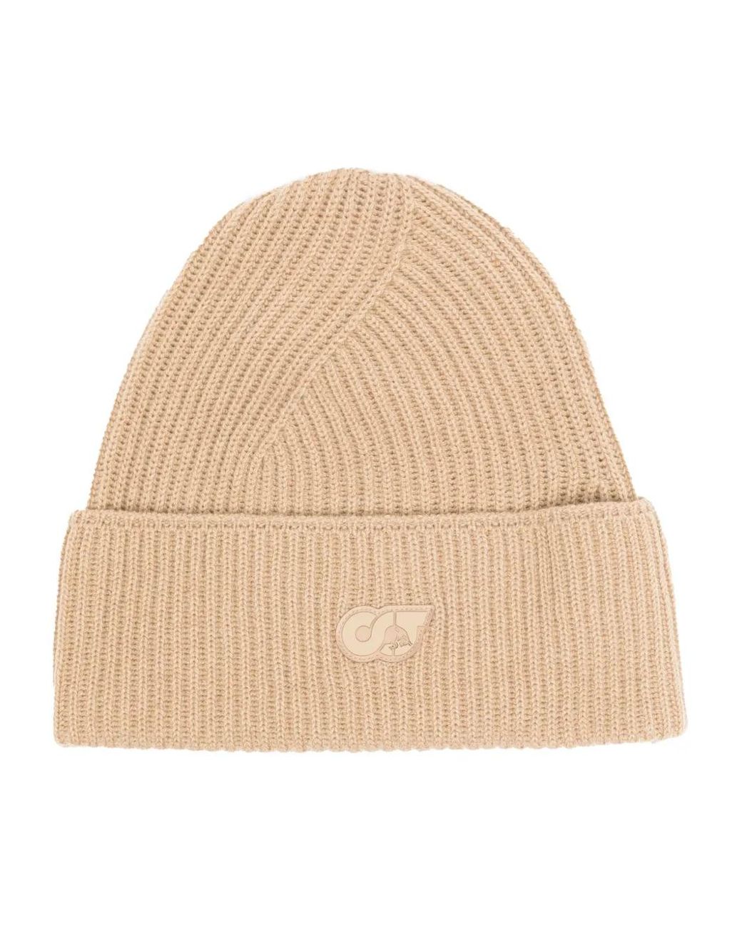 Alpha Tauri Natural Logo-Patch Ribbed-Knit Beanie for men