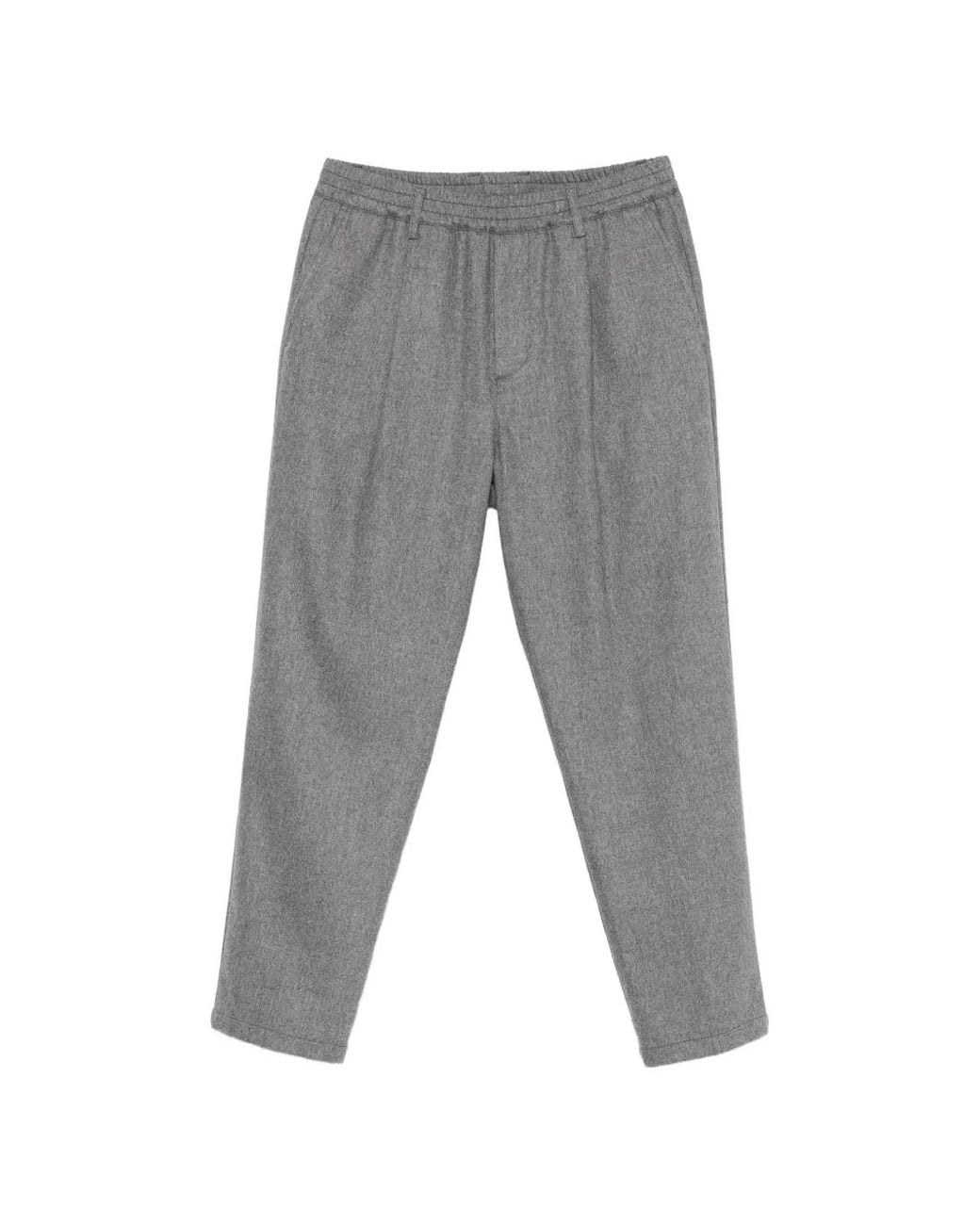 Eleventy Gray Pleated Elasticated-Waist Trousers for men