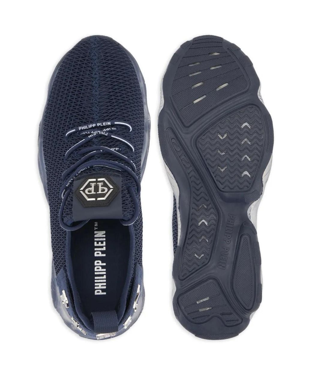 Philipp Plein Blue Logo-Plaque Sneakers