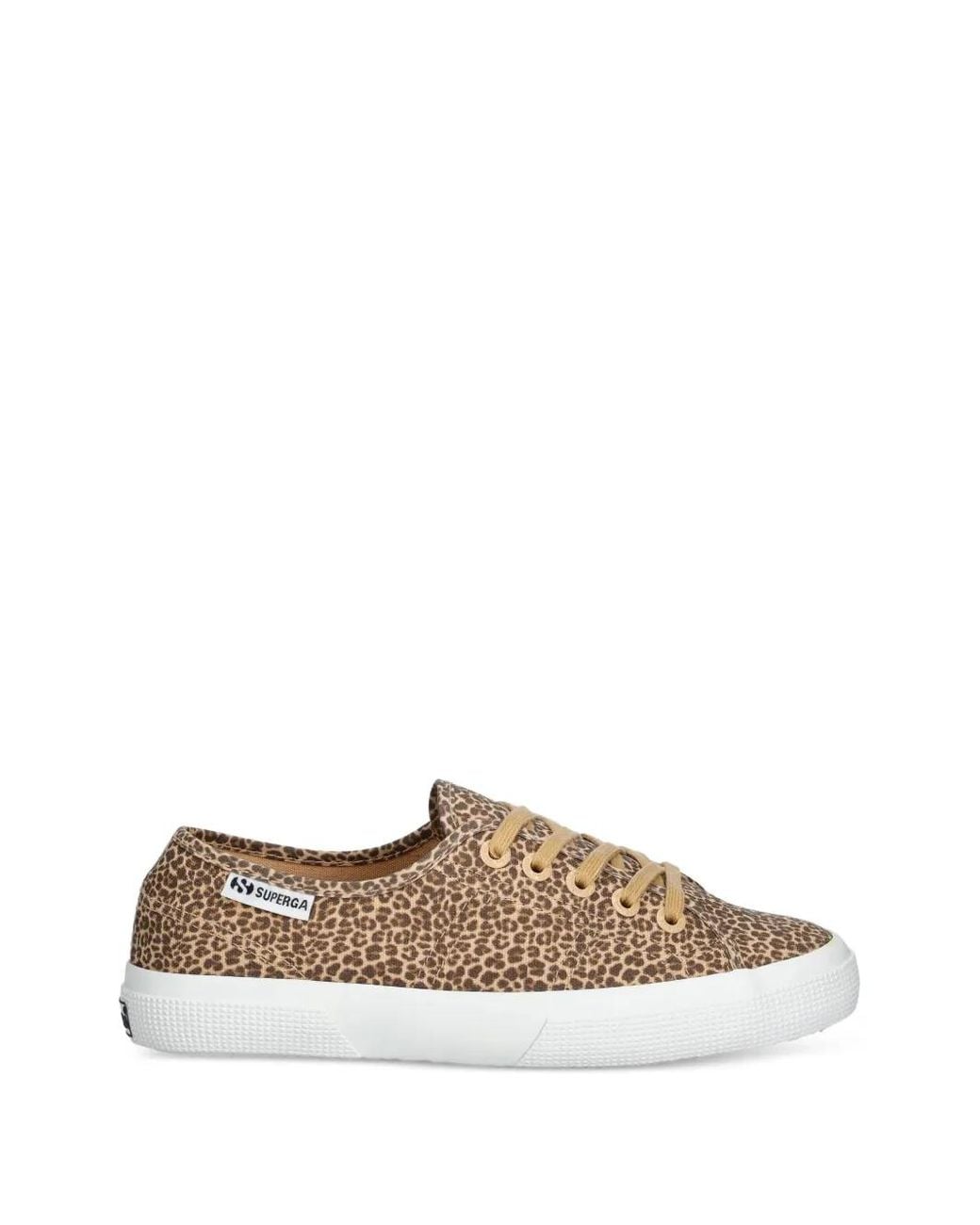 Superga Brown Baskets En Maille À Imprimé Léopard