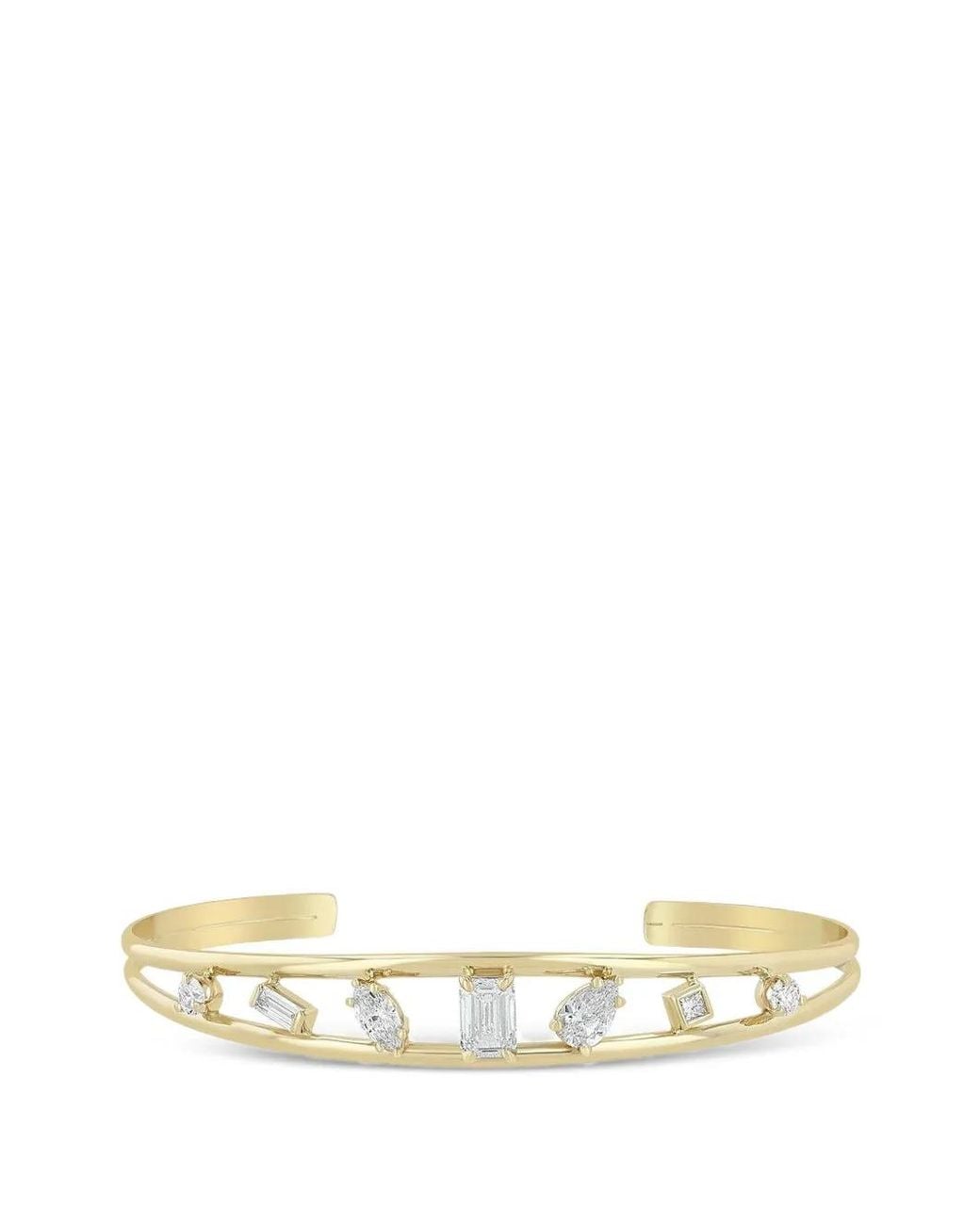 Zoe Chicco Metallic Embellished Cuff Bracelet