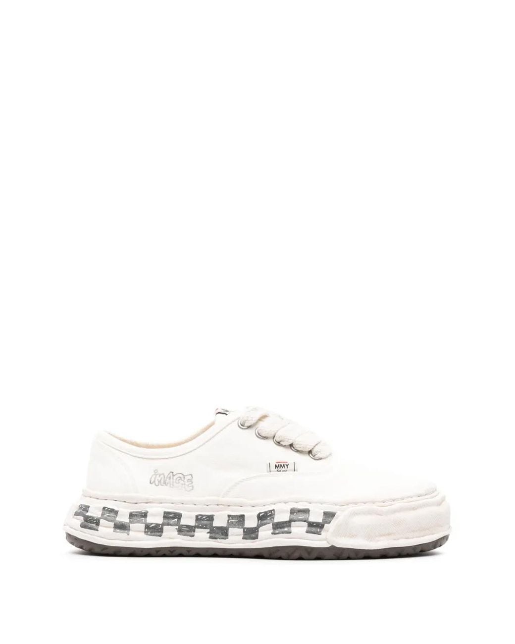 Maison Mihara Yasuhiro White Baker Graffiti-Sole Low-Top Sneakers for men