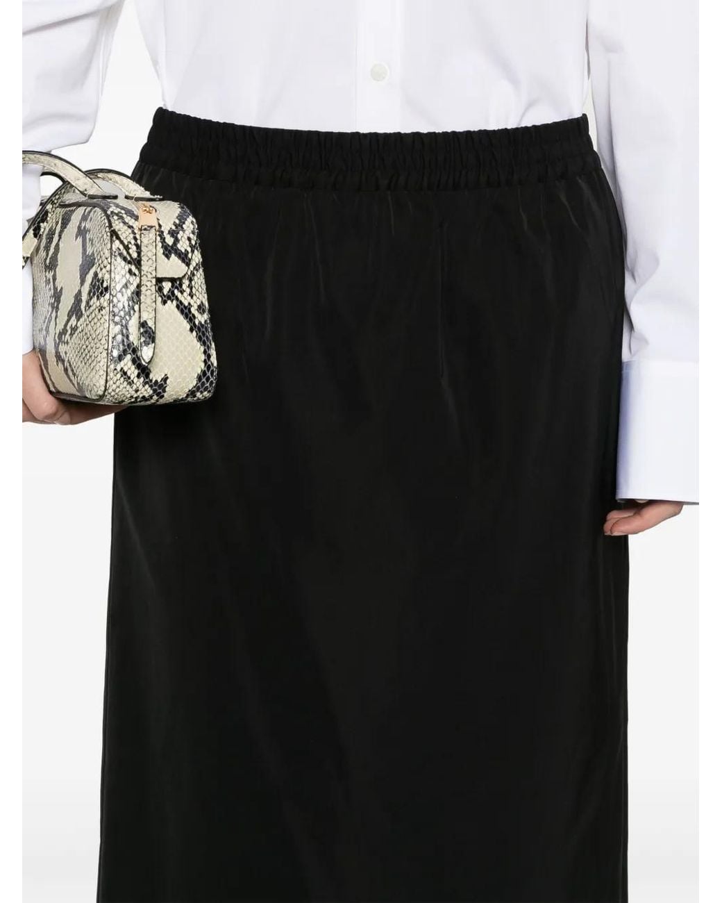 Carven Black Pencil Midi Skirt