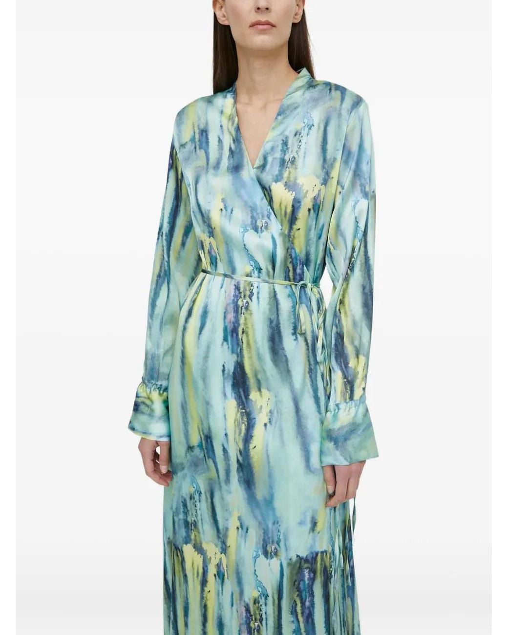 Gestuz Blue Walerygz Tie-Waist Maxi Dress