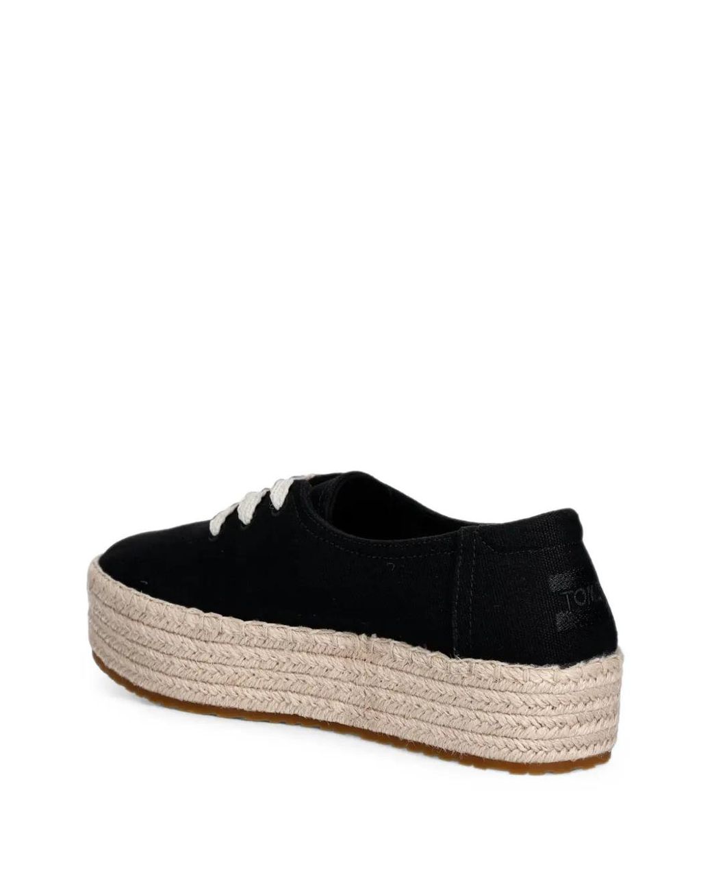 TOMS Black Valencia Braided Platform Espadrilles