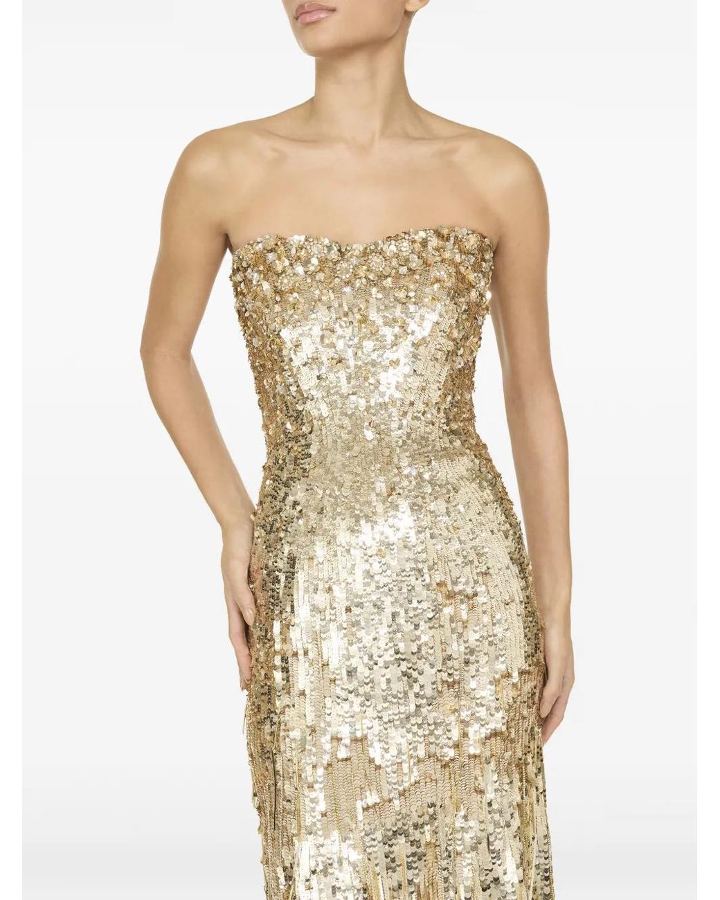 Jenny Packham Metallic Robe Longue Kimi