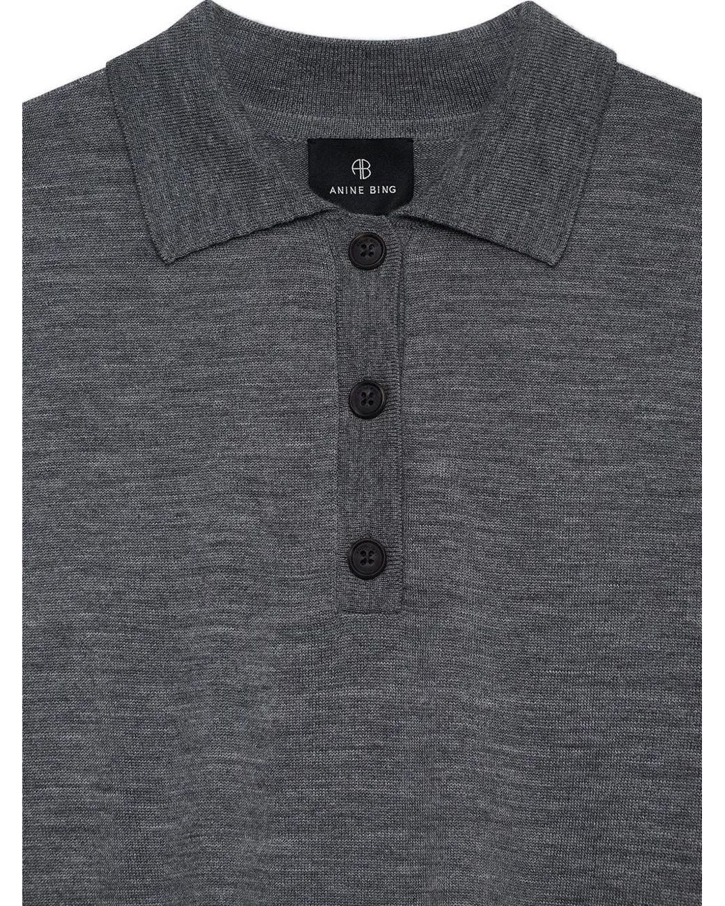 Jersey Lee Tipo Polo Anine Bing de color Gray