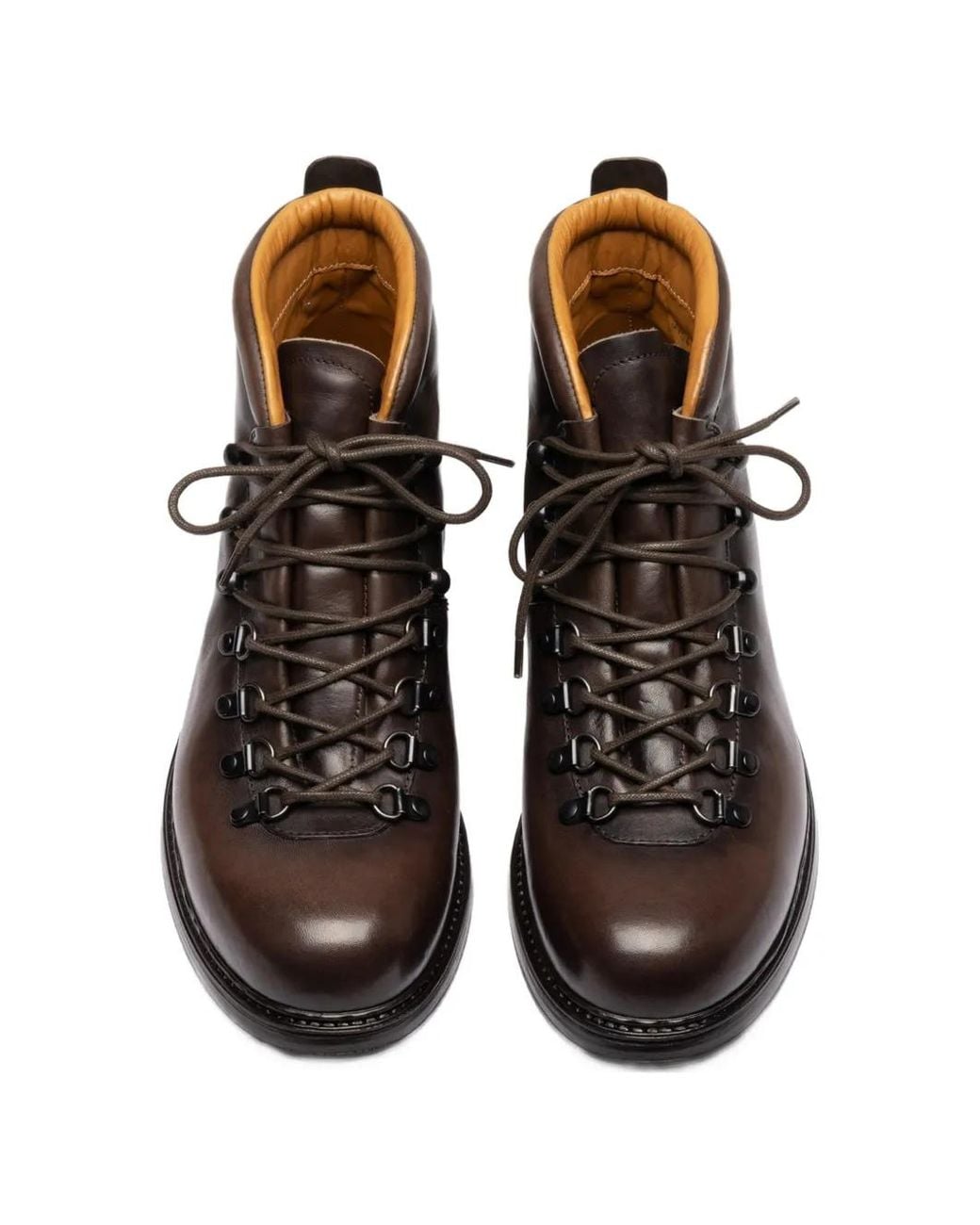 Officine Creative Brown Leather Lace-Up Boots for men