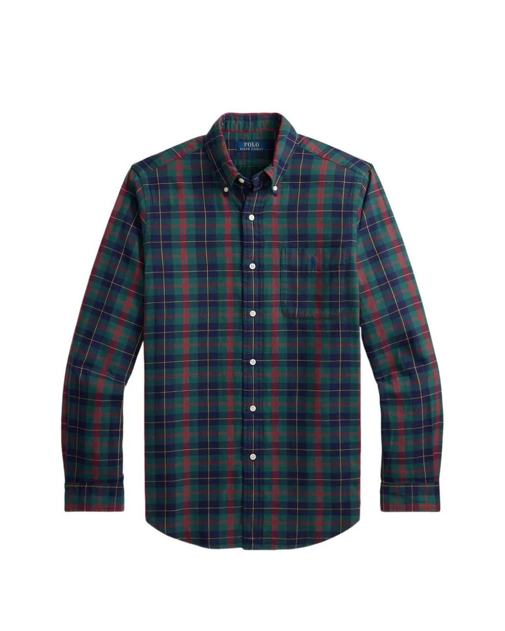 Polo Ralph Lauren Blue Oxford Tartan Check Shirt for men