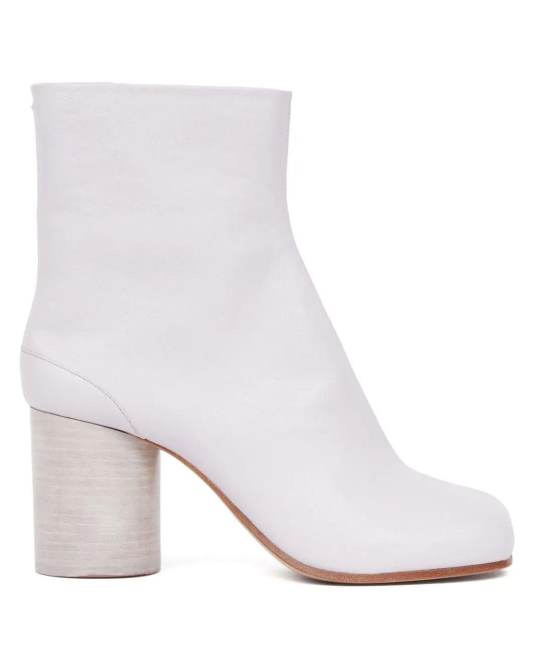 Maison Margiela White 80Mm Tabi Leather Ankle Boots