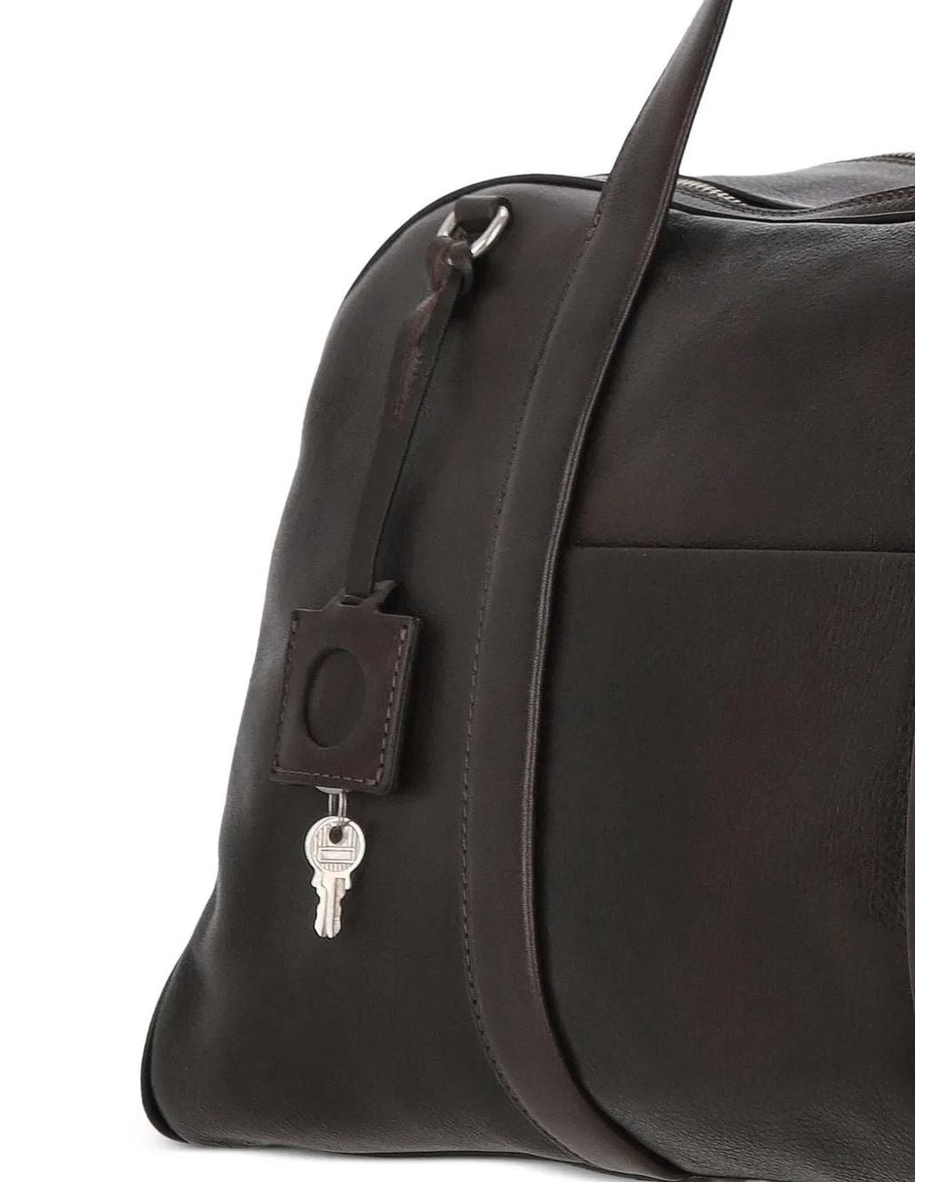 Orciani Black Medium Off Duty Lagoon Leather Holdall for men