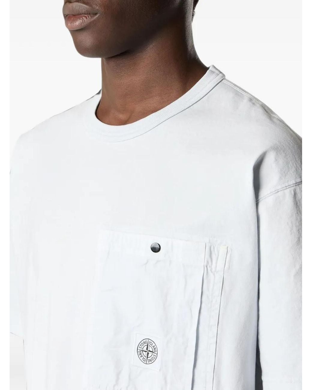 Stone Island White 2100004 Combed Organic-Cotton Jersey T-Shirt for men