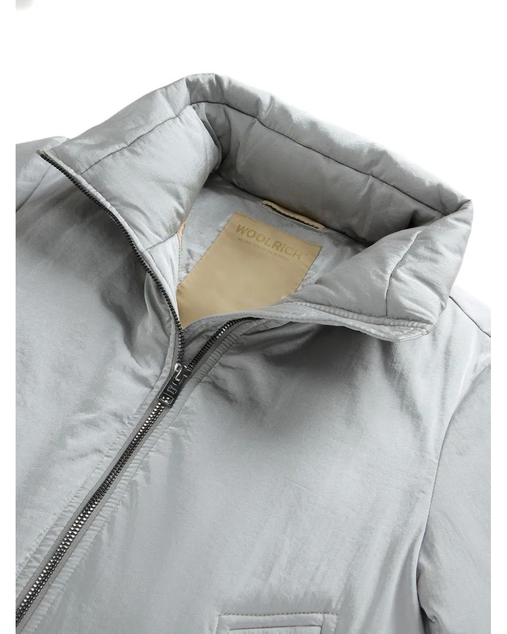 Woolrich Gray Turtleneck Quilted Jacket