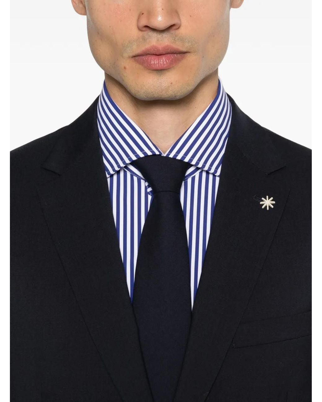 Manuel Ritz Blue Single-Breasted Suit for men