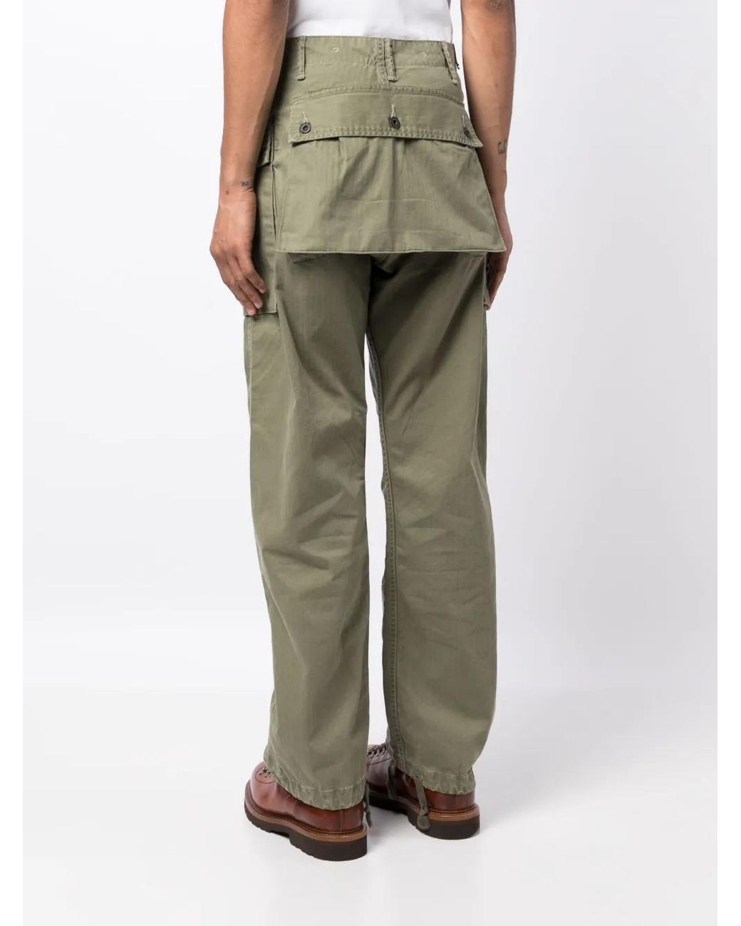 RRL Green Herringbone Field Cargo Trousers for men