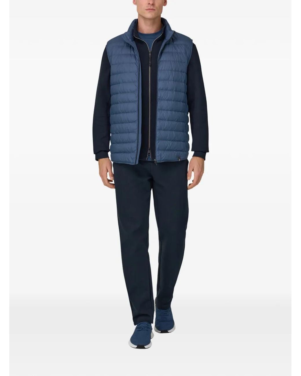 Boggi Blue Padded Logo Patch Gilet for men