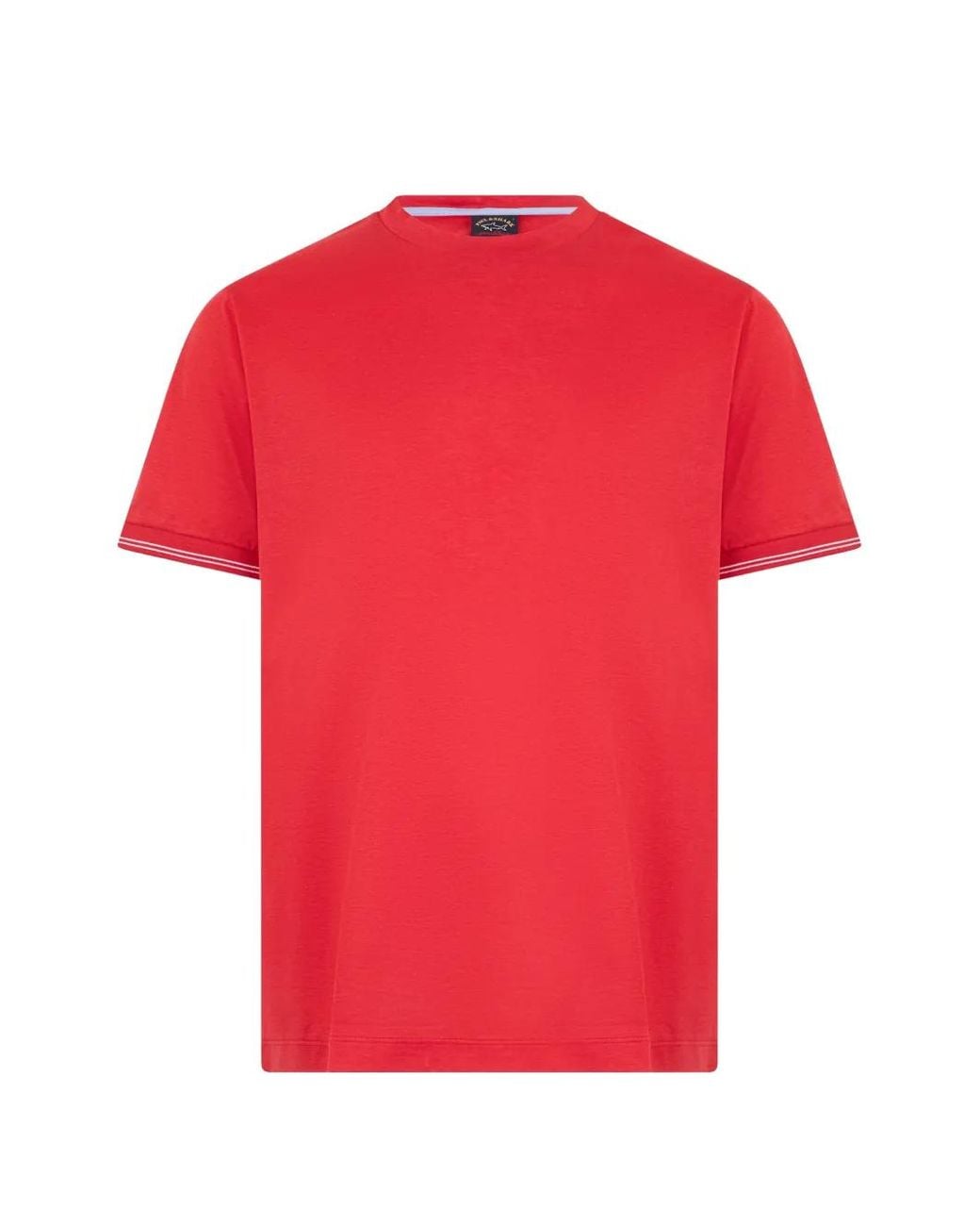 Paul & Shark Red Stripe-Trim Short-Sleeve T-Shirt for men