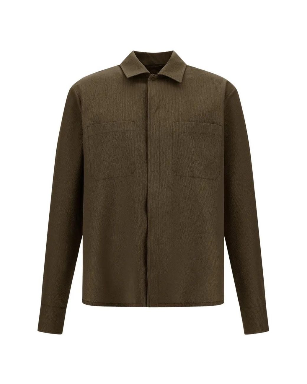 Chemise À Design Texturée Herno pour homme en coloris Green